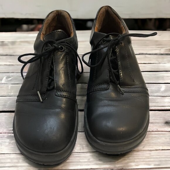 Birkenstock Black Leather Footprints Oxford Lace Up Loafers size 11 - Picture 1 of 7